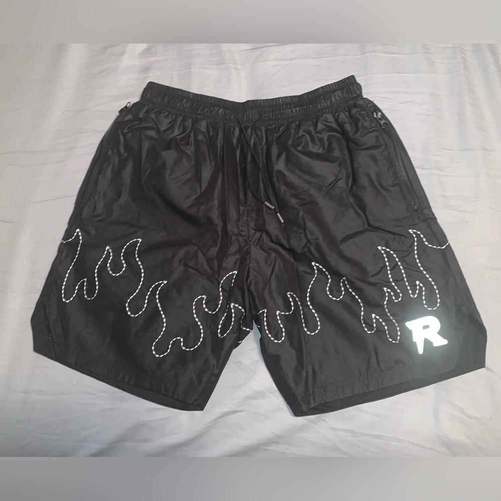 Black “Inferno" Hand Stitched Shorts by RevesParis